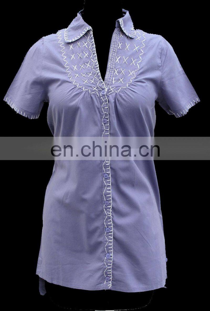 100% Cotton Ladies Blouse 2017
