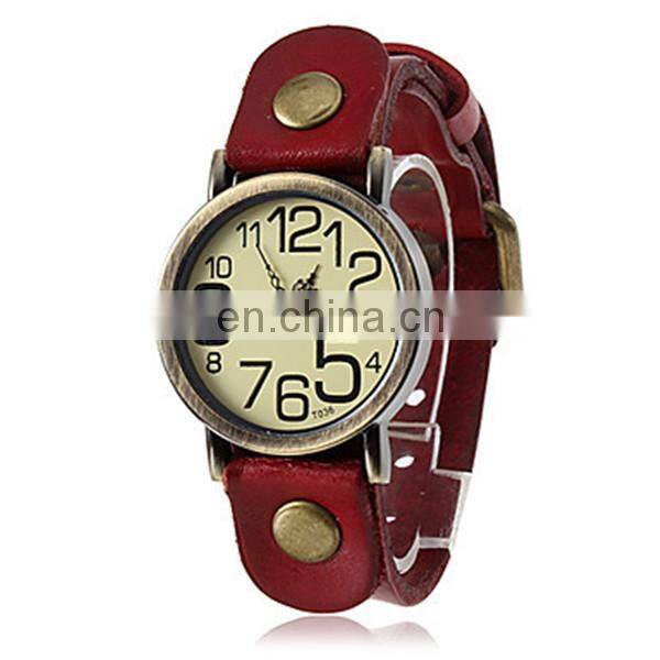 2014 Yiwu Manufacturer Directly Sale Genuine Leather Watch