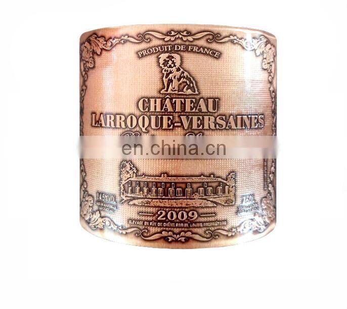 Tin Adhesive Wine Label Red Wine Bottle Metal Sticker Label