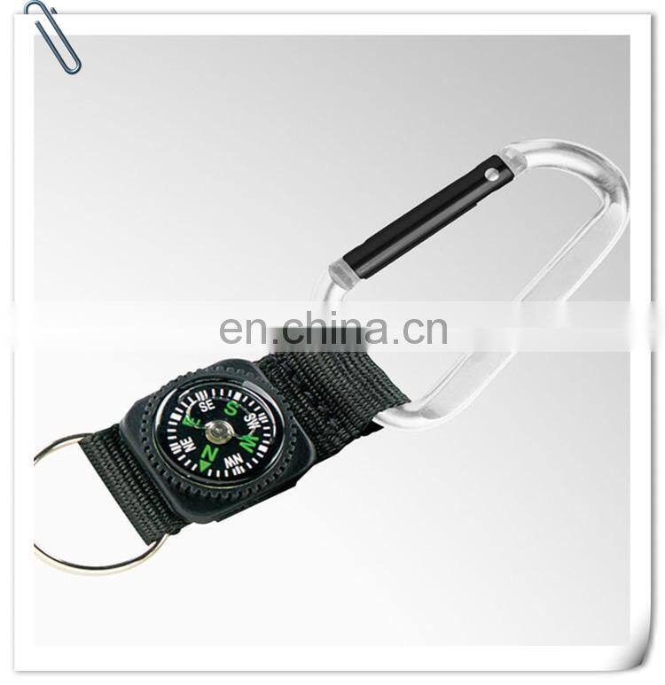 navigation compass keychain carabiner keychain with webbing