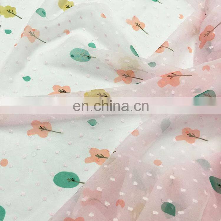 2020 new design chiffon printed fabric 75D for women's dress