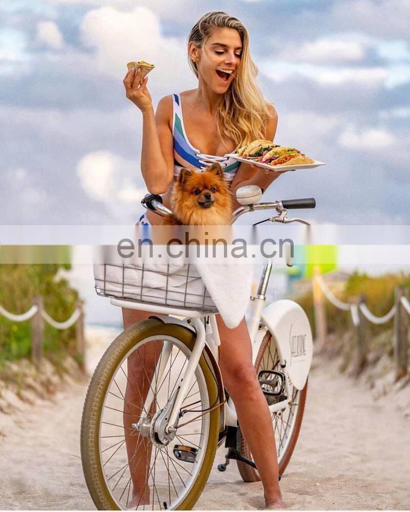 rainbow Striped Bikini Tied Tassel Top Swimsuit Women Push Up Swimwear Summer BeachWear Strapped Bikini Sets Bathing Suit