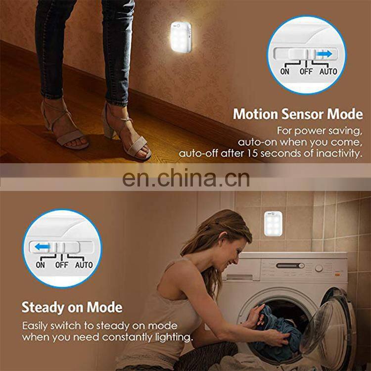 Cordless Wall Light, Rechargeable LED Night Light, PIR Motion Sensor Night Light with USB Cable 2 Modes for Closet, Cabinet