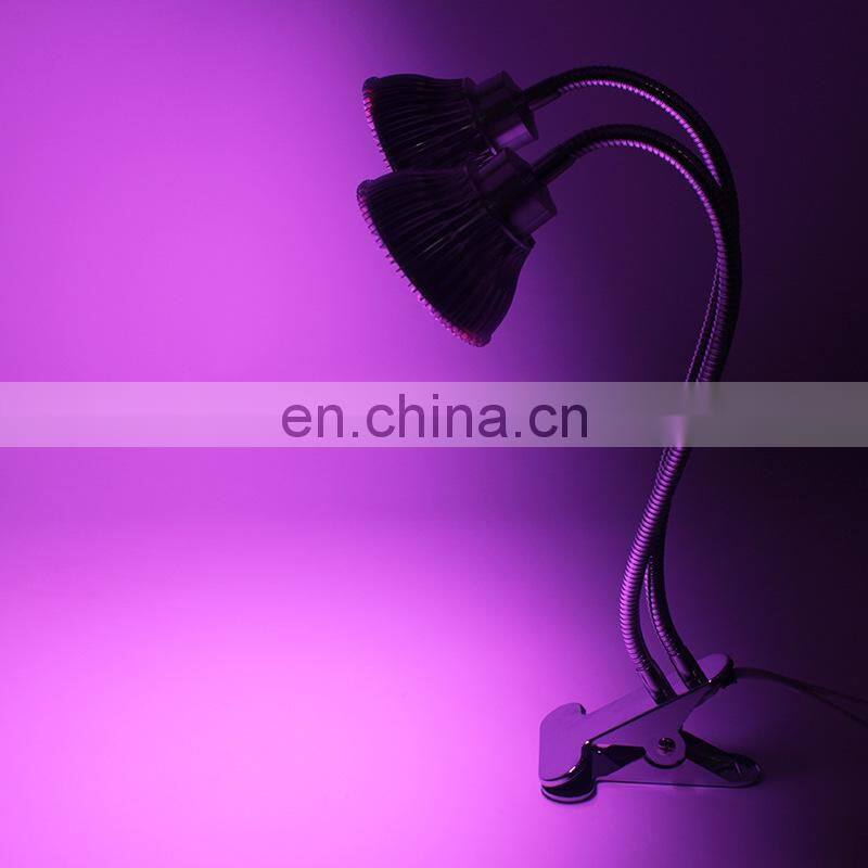 LED clip plant growth lamp double-headed plant light 24W full spectrum plant growth light