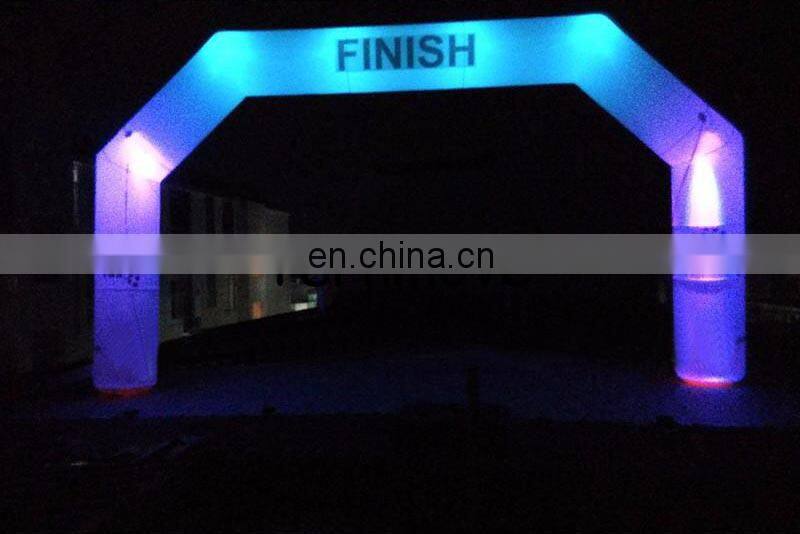 Custom Advertising Welcome Marathon Inflatable Rainbow Finish Line Arch Led Light Price Cheap Inflatable Race Arch For Sale