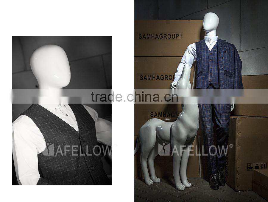 fiberglass glossy white egg head male movable joint mannequins
