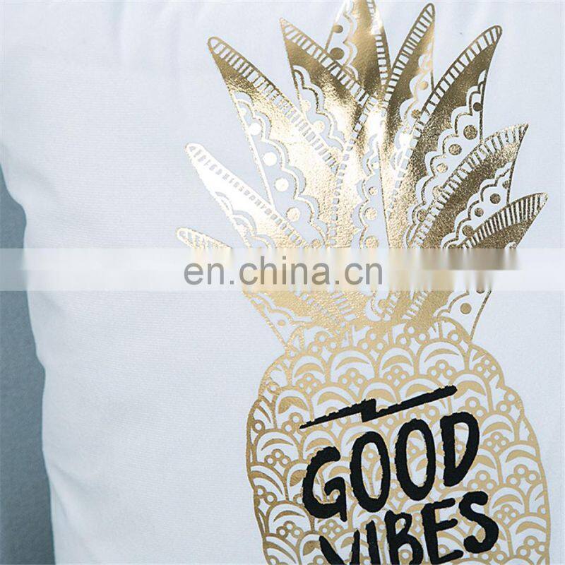 Bronzing Christmas Cushion Cover Gold Printed Pillow Cover Decorative Pillow Case Sofa Seat Car Pillowcase Soft