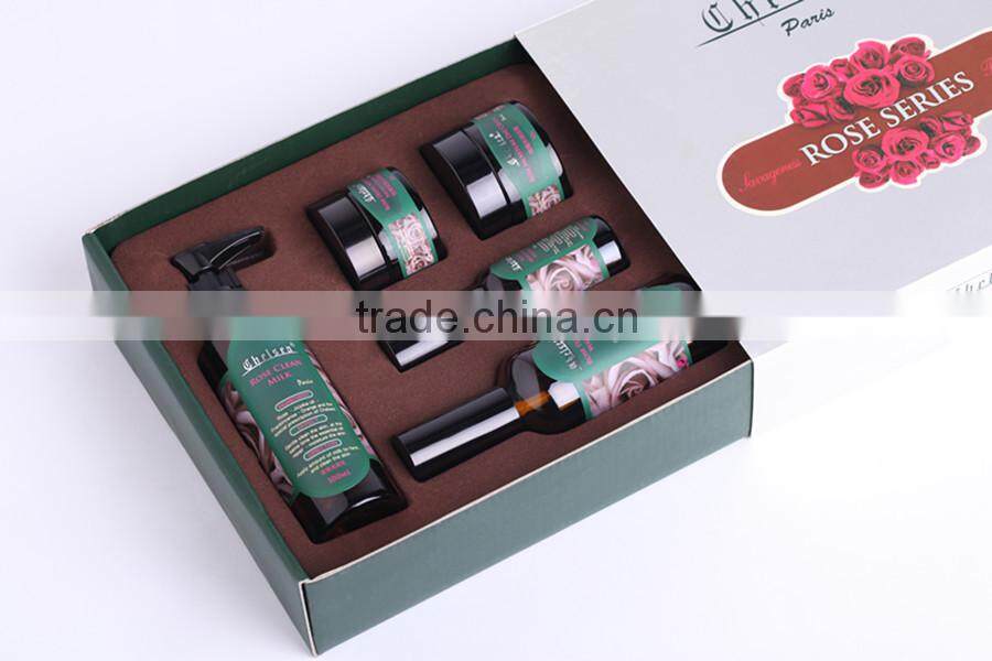 natural rose essence moisturizing whitening facial skin care set