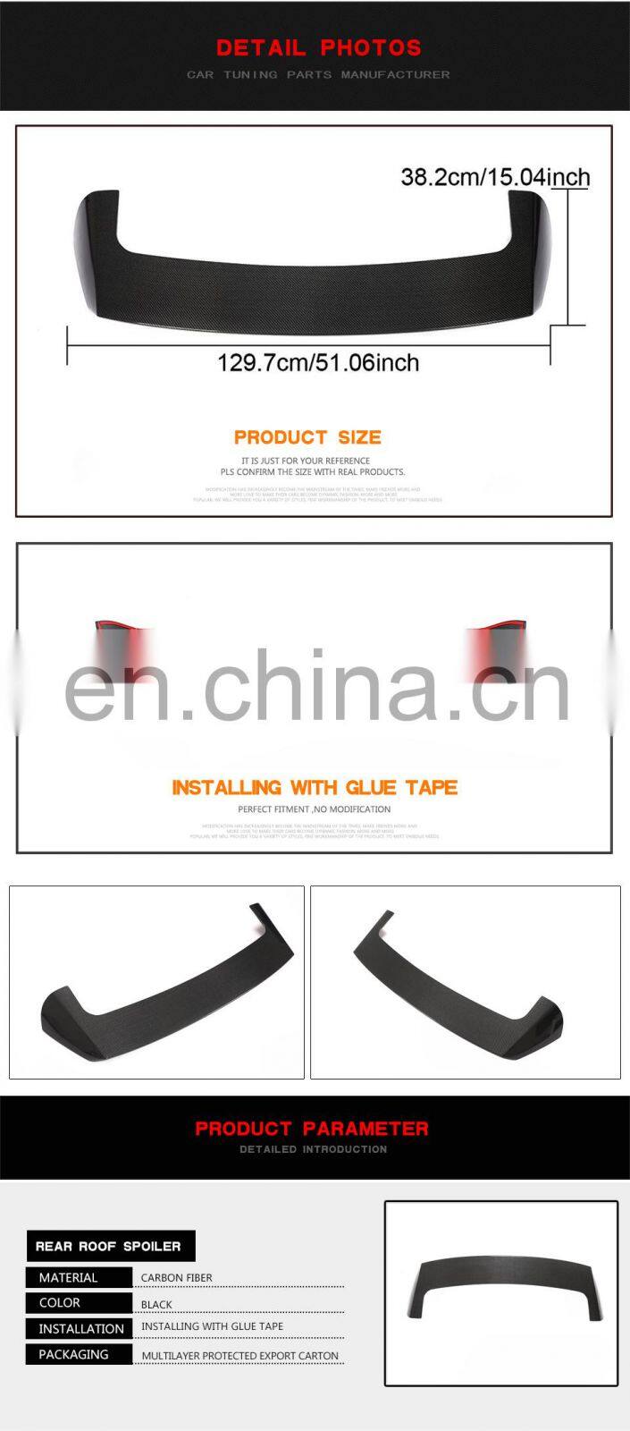 Popular Real Hit Carbon Fiber Rear Window Roof Spoiler for BMW X5 G05 Sport Utility 4-Door 2019-2020