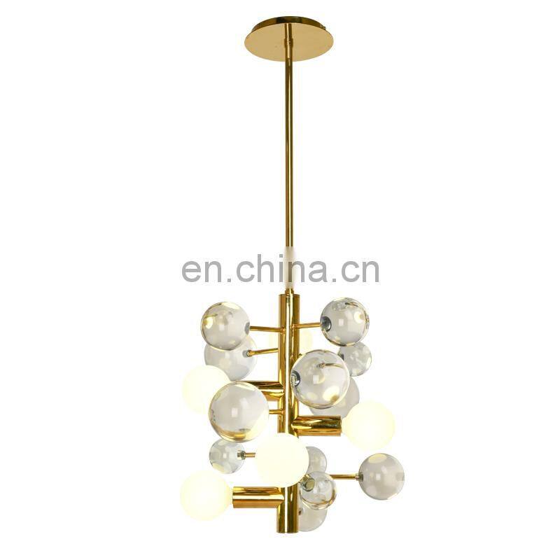 Art Supplies Nordic Lamp Ceiling Light Titanium Gold Globe Bubble Chandelier