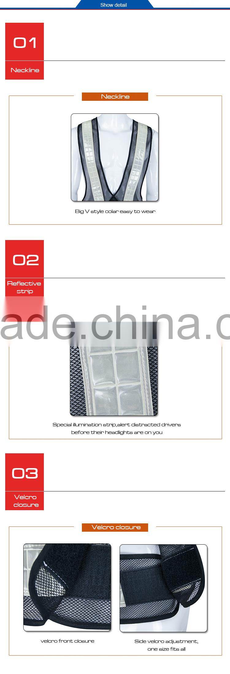 Cheap high visible road safety reflective vest RF007L