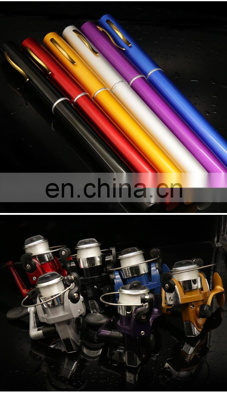 Balight Portable Pocket Telescopic Mini Fishing Pole Pen Shape Folded Fishing Rod With Reel Wheel