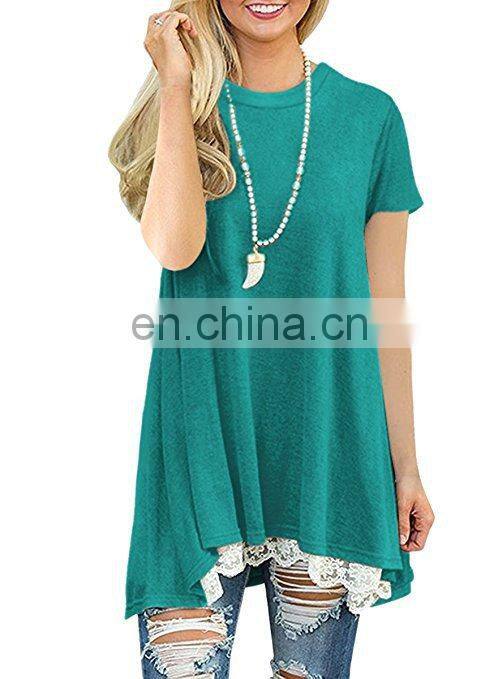 Factory Outlet 2021 Christmas Plus Size Women's Top Stitching New European and American Lace Long Sleeve Fat MM Casual Wear