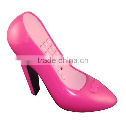 plastic casing high heeled shoes corded telephone