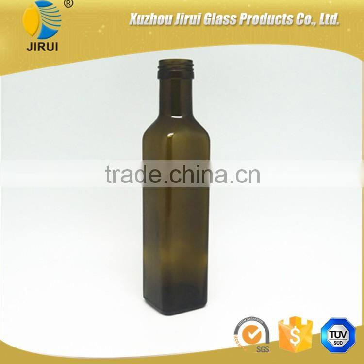 2016 250ml square shape cobalt green olive oil glass bottle /a lot of stock