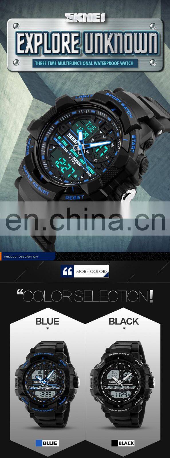 SKMEI 1164 men Digital Quartz Wristwatch Waterproof Alarm Calendar Chronograph Back Light Watches