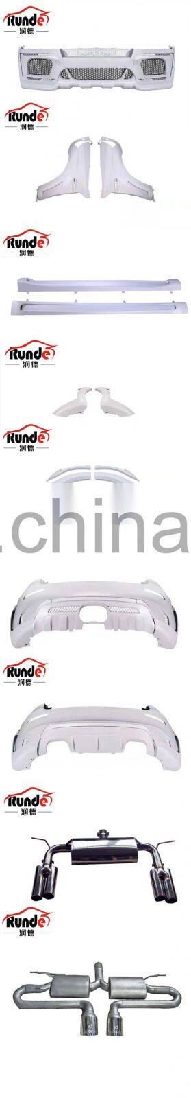 Runde Haman Style Front Bumper Grille Rear Bumper Side Skirt Rear Lip Fender Exhaust Upgrade E71 For 08-17 BMW X6 Body Kit