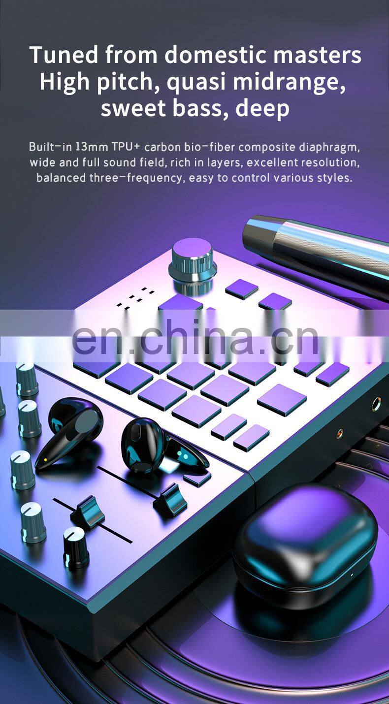 New design Gaming tws wireless Earbuds With Mic Bass Audio Sound earphones headphones wireless