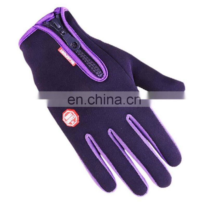 Wholesale Waterproof purple neoprene fabric with touchscreen fingers outdoor sport diving protective glove