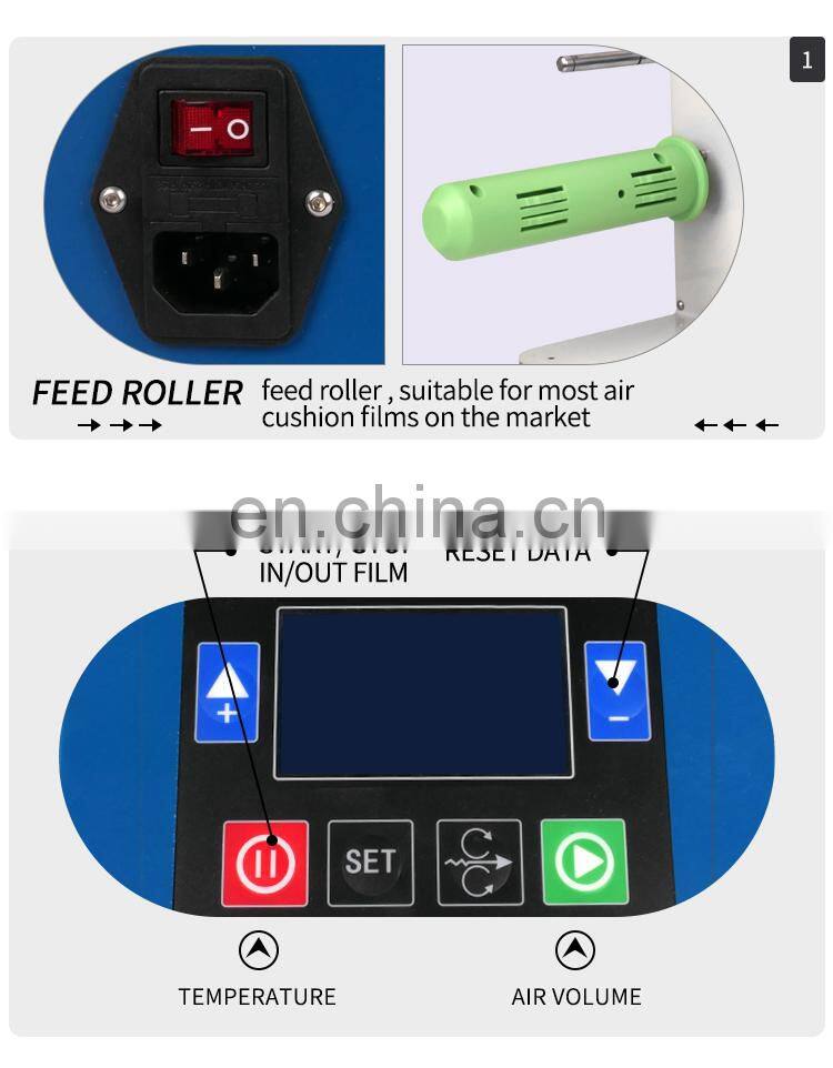 Easy Operation Plastic Film 18M/Min Industrial Air Bubble Filling Cushion Protective Packaging Pillow Making Foam Machine