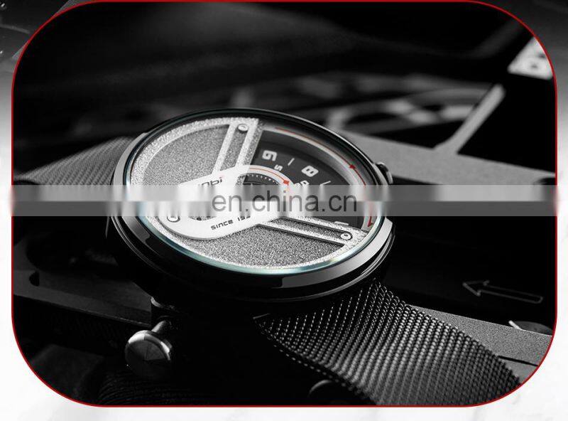 SINOBI S9831G Custom Your Brand Logo Man Wristwatch Rotating Dial Male Watch Creative Design Man Sports Watch