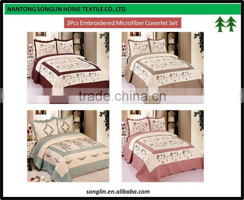 Hot Sale 3Pcs Embroidered Bedspread Set