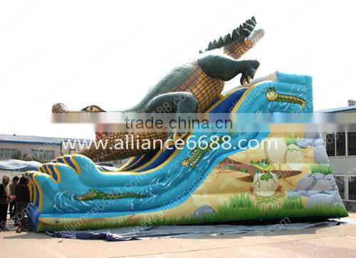 giant crocdile water slide for sale, inflatable water slide for frame pool