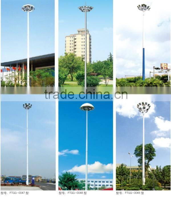 Cost-effective & super brightness led or HPS high mast lighting with 20M,25M,30M steel pole & auto lifting system