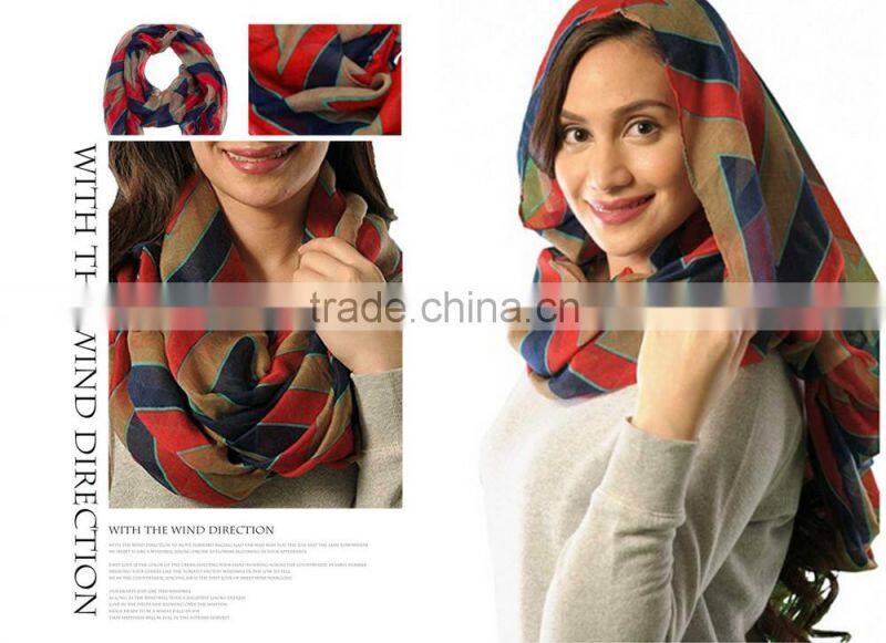America and Canada Hot Fashion Popular Series Ladies Waved Neck Warmer Infinity Scarf
