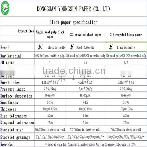 350gsm recycled drawing black paper