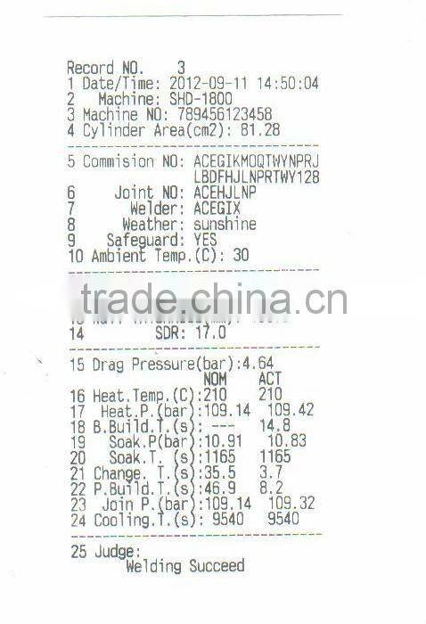 WPR1000 Data logger for PE pipe butt welding machine with printer