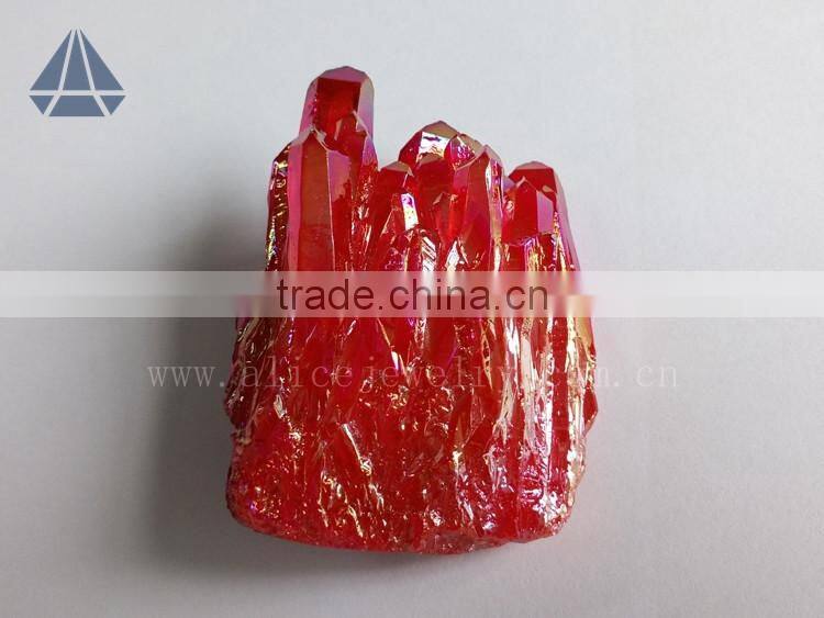 Wholesale rock ruby aura quartz crystal cluster healing stones