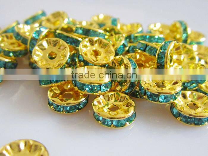 Royal Chain Rhinestone spacer beads! Loose Jewelry Rhinestone Round Spacers beads for Bracelet Necklace Making