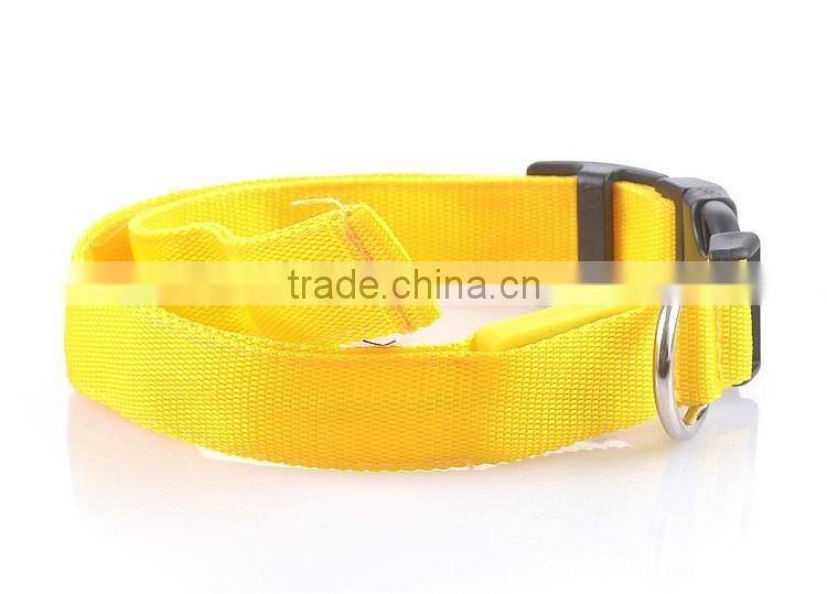 Pets Dog LED Light Blink Flash Night Safety Nylon Collar Waterproof