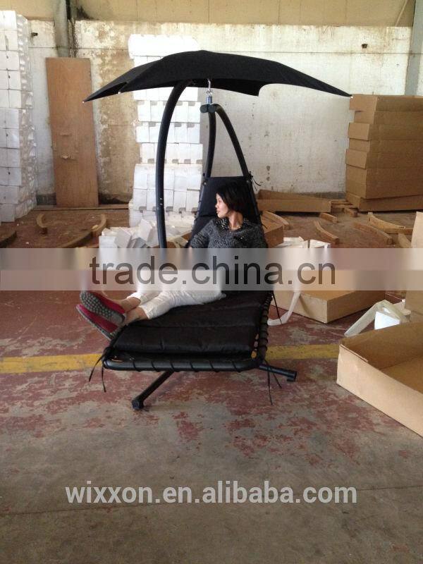 Hot Selling Waterproof Canopy KD Design Metal Stand Egg Shaped Swing Chair