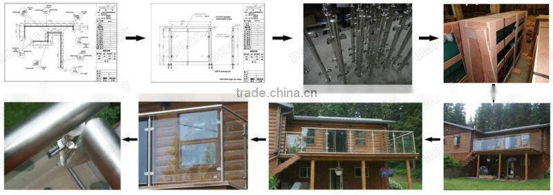 glass balcony system/frameless glass guardrail for front yard fence