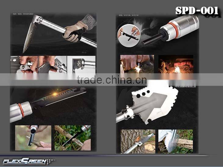 Foldable outdoor carbon steel multifunction military spade