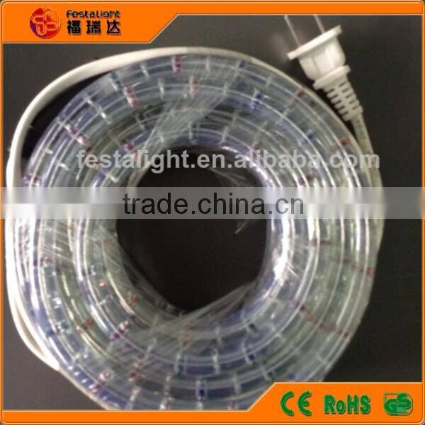 festalight waterproof 72led per meter 100% copper 3 wire holiday decoration round flexible black color changing led rope light