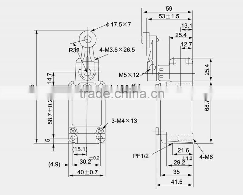 roller arm type limit switch china supplier / honeywell limit switch manufactur / 1nc1no safety limit switch