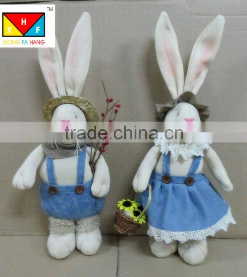 Wholesale Wire Plush Easter Decoration Rabbit /Bunny Basket