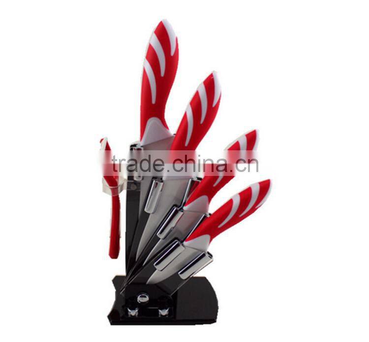5pcs set knives ceramic knife with acrylic block