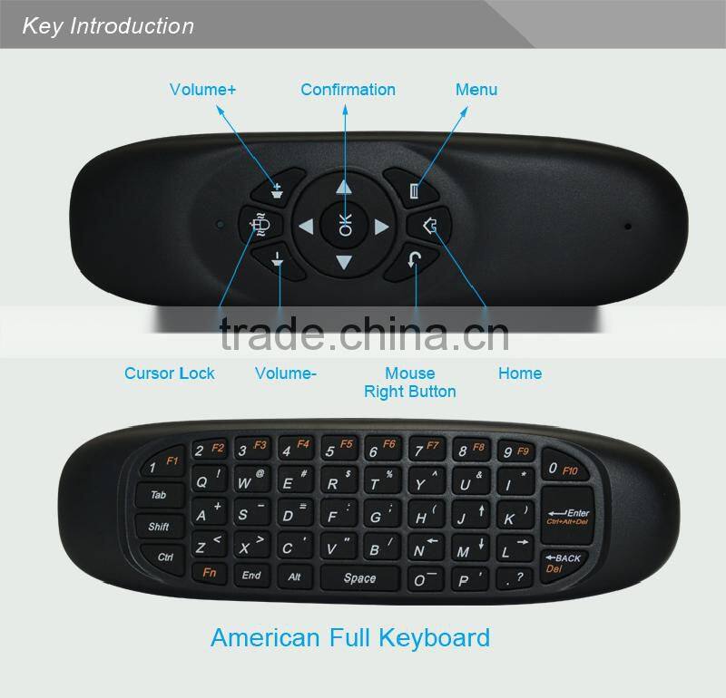 2016 Gleese 2.4G Mini Handheld Wireless Keyboard With Universal Remote Control For Android Smart TV