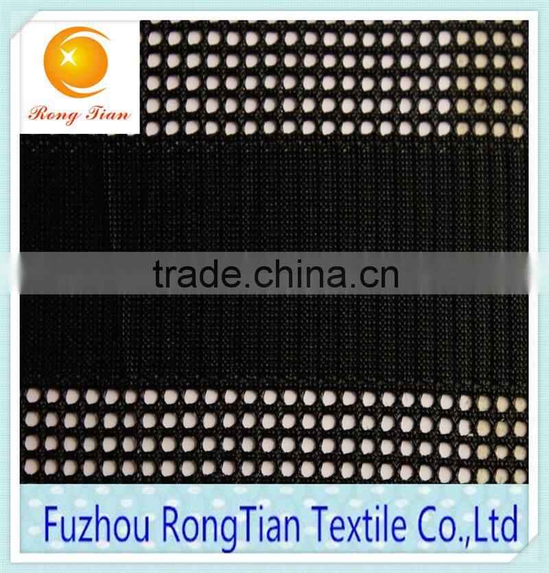 Wholesale 100 polyester black warp knitting square and stripe fabric for sportwear