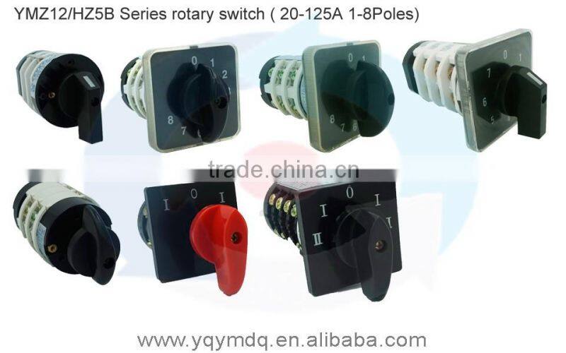 HZ5B-20/4DG for distribution box electrical high voltage changeover rotary cam switch four poles 20A sliver point contacts CE