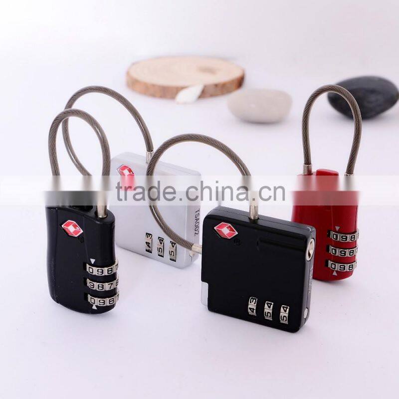 2016 factory direct wholesale price zinc alloy luggage cable combination lock
