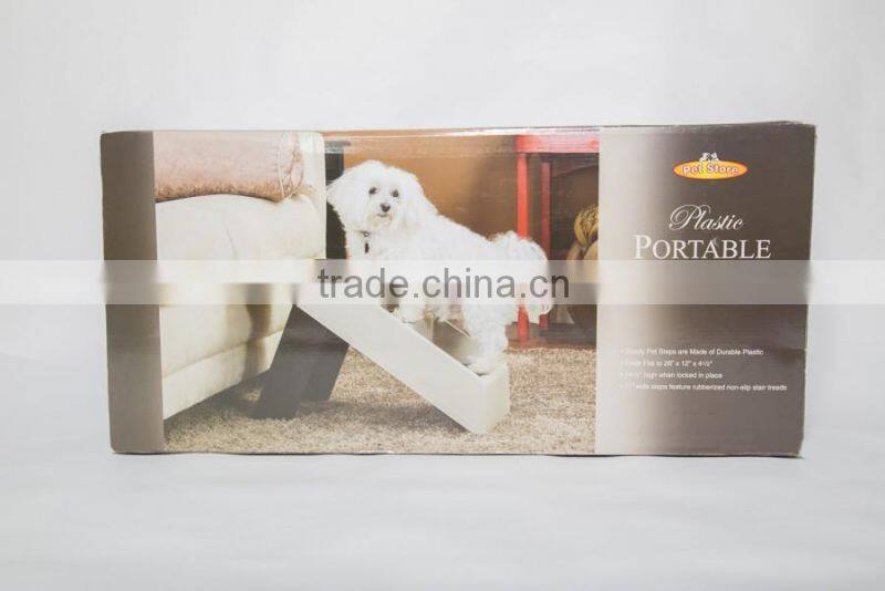 foldable plastic good selling foldable pet stairs/ wide step ladder