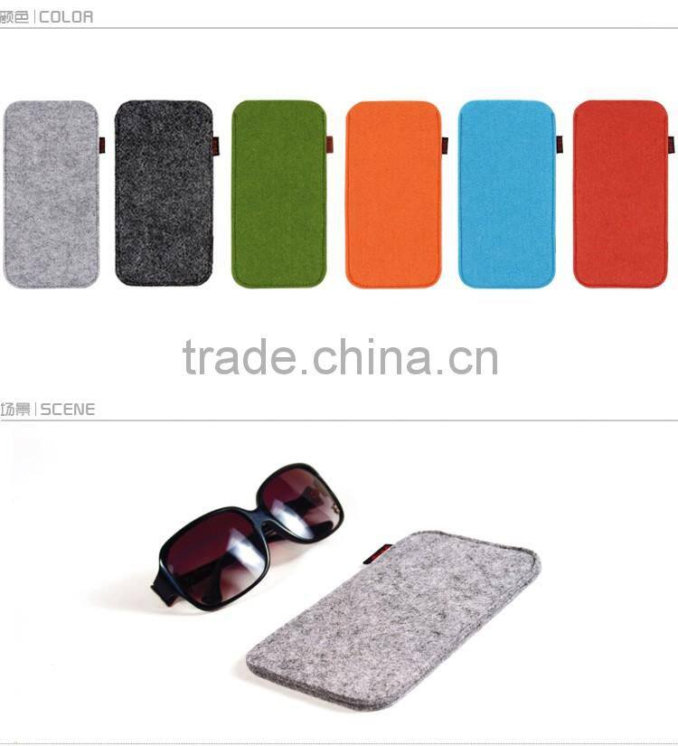 Grey Felt Soft Eyeglasses &Sunglasses Protective Roll Up Case Pouch