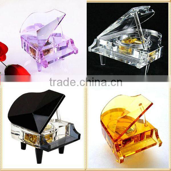 Wedding favors Artificial K9 crystal hand crank music box movement