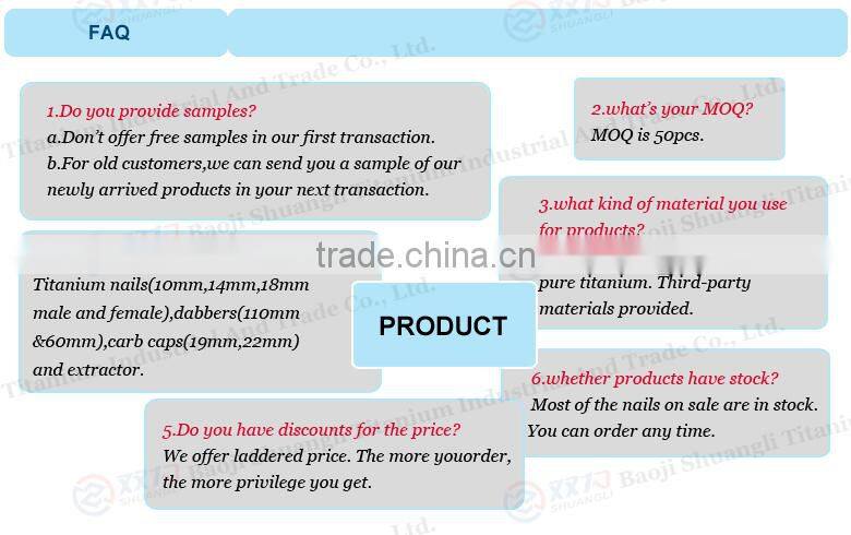 universal domeless titanium nail 14mm 18mm male female