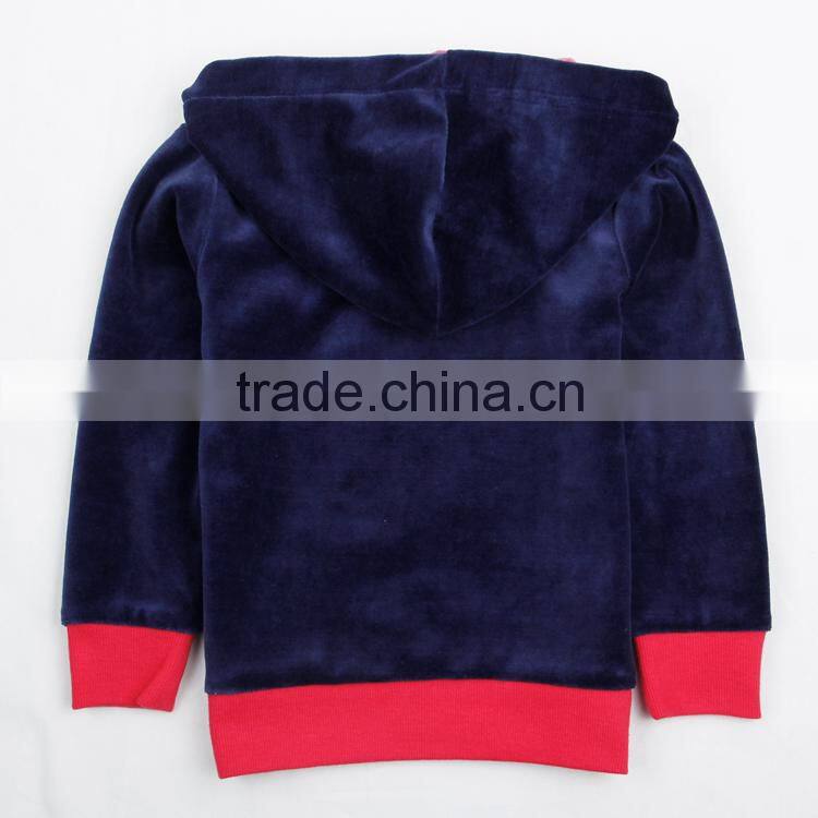 2-6y (FG4448) navy 2015 owl applique children clothing sets nova kids wear fleece winter girls clothing sets with hoodies
